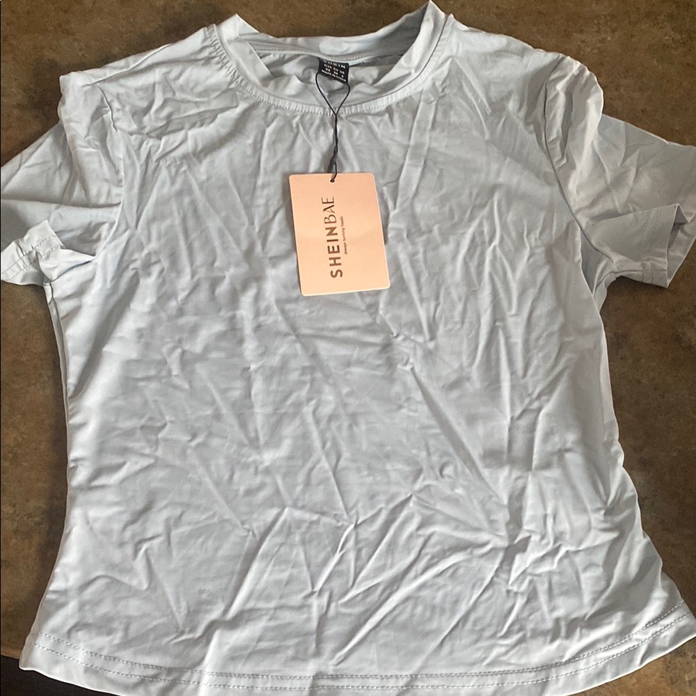 SheinDaz Baby Blue Baby Tee